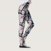 Waterverf Roze en Mint Groene Rozen Floral Boho Leggings (Rechts)