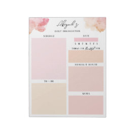 Waterverf Roze en Oranje Aangepaste plannen Blocno Notitieblok