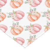 Waterverf roze en oranje pompoen korte tafelloper (Hoek)