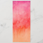 Waterverf roze en oranje trouwmenu menu (Achterkant)