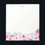 Waterverf Roze en Paarse Anemonen Garland Floral Notitieblok<br><div class="desc">Waterverf Roze en Paarse Anemonen Garland Floral Notitieblok. Kleurrijk en grillig notitieblok met roze,  blush en paarse waterverf anemonen met eucalyptusaccenten. Dit is een perfect vrouwelijk accent voor je kantoor.</div>