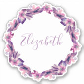 Waterverf roze en paarse bloemen. Botanische naam Sticker (Voorkant)