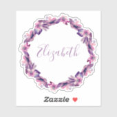 Waterverf roze en paarse bloemen. Botanische naam Sticker (Vel)