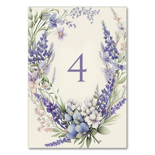 Waterverf Roze en Paarse Bloemen Bruiloft Kaart (Voorkant)