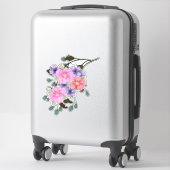 Waterverf Roze en paarse bloemen Sticker (Koffer)