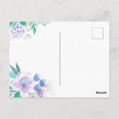 Waterverf Roze en Paarse Bloesems Moederdag Briefkaart (Achterkant)