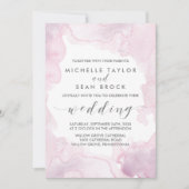 Waterverf | Roze en Paarse bruiloft Kaart (Voorkant)