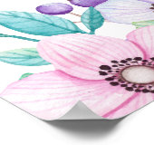 Waterverf roze en paarse bruiloft welkom poster (Hoek)