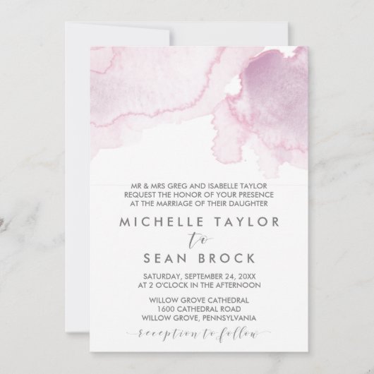 Waterverf | Roze en Paarse formule Kaart (Voorkant)