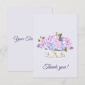 Waterverf Roze en Paarse Hydrangea Flowers Bedankkaart (Voorkant / Achterkant)