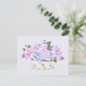 Waterverf Roze en Paarse Hydrangea Flowers Briefkaart (Staand voorkant)