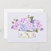 Waterverf Roze en Paarse Hydrangea Flowers Briefkaart (Voorkant / Achterkant)