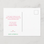 Waterverf Roze en Paarse pony's die ik heb verplaa Aankondigingskaart (Achterkant)