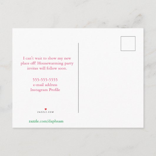 Waterverf Roze en Paarse pony's die ik heb verplaa Aankondigingskaart (Achterkant)