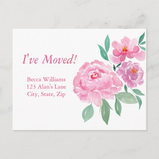 Waterverf Roze en Paarse pony's die ik heb verplaa Aankondigingskaart (Voorkant)