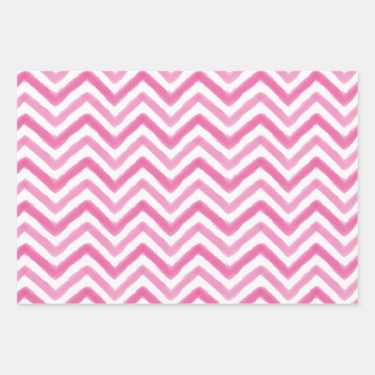 Waterverf Roze en Paarse Popsikel Chevron Inpakpapier Vel (Voorkant 2)