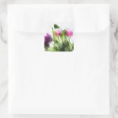 Waterverf Roze en Paarse Tulpen Sticker (Tas)