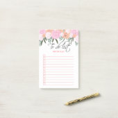 Waterverf Roze en PerzikFloral Post-it® Notes (Op bureau)