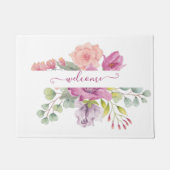 Waterverf roze en perzikkleurig deurmat (Voorkant)