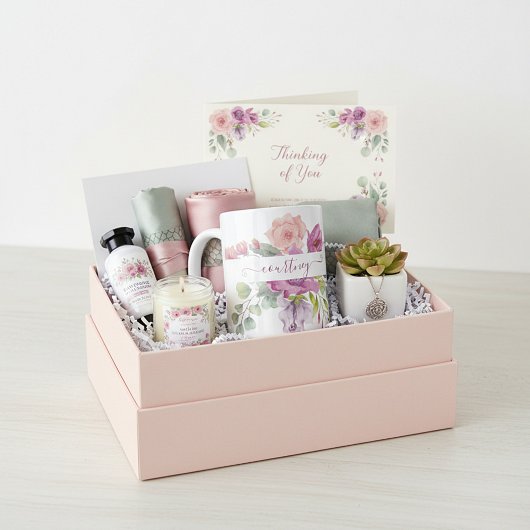 Waterverf roze en perzikkleurig koffiemok