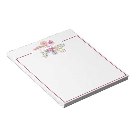 Waterverf roze en perzikkleurig notitieblok (Schuin)