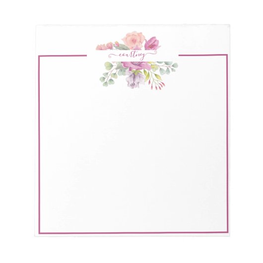 Waterverf roze en perzikkleurig notitieblok (Voorkant)