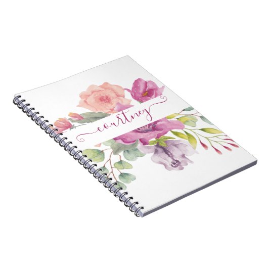 Waterverf roze en perzikkleurig notitieboek (Rechterzijde)