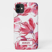 Waterverf roze en rode bloemen Case-Mate iPhone case (Achterkant)