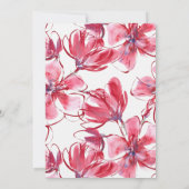 Waterverf roze en rode bloemen save the date (Achterkant)