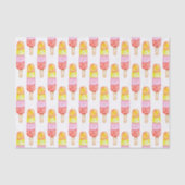 Waterverf Roze en Rode Popsicles Tissuepapier (Voorkant)