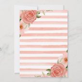Waterverf Roze en Rode Rozen Bruidsdouche Kaart (Achterkant)
