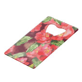 Waterverf Roze en rode rozen Creditkaart Flessenopener (Achterkant Gekanteld)