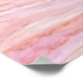 Waterverf roze en Roos Gold Layers Poster (Hoek)
