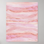 Waterverf roze en Roos Gold Layers Poster (Voorkant)