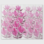 Waterverf "Roze en roze bloemen" Cadeaupapier (Vlak)