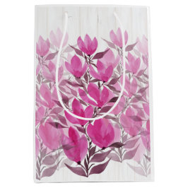 Waterverf "Roze en roze bloemen" Medium Cadeauzakje
