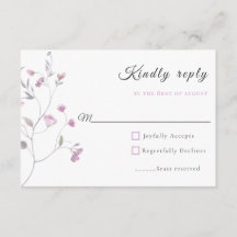 Waterverf Roze en Stofblauw Botanische RSVP Bijlag