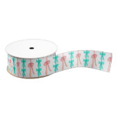 Waterverf Roze en Turquoise Coquette Bows Grosgrain Lint (Spoel)