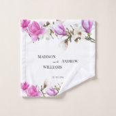 Waterverf Roze en White Magnolia Blossom Bad Handdoek (Wasdoekje)