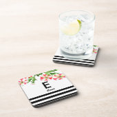 Waterverf Roze en White Petunias Design Bier Onderzetter (Rechterzijde)