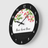 Waterverf Roze en White Petunias Polka Dot Grote Klok (Hoek)