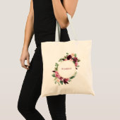 Waterverf Roze en Wijn gekleurde Bloemen met goud Tote Bag (Voorkant (product))