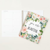 Waterverf roze en wit Je bent prachtig Planner (Display)
