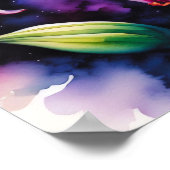 Waterverf Roze en Wit Stargazer Lily Poster (Hoek)