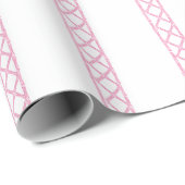 Waterverf Roze en Witte Bamboe Strepen Cadeaupapier (Rol Hoek)