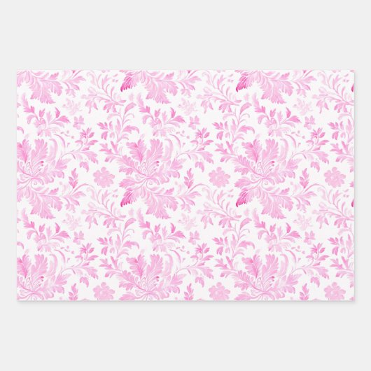 Waterverf roze en witte bloemen inpakpapier vel (Voorkant 3)