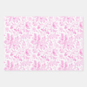 Waterverf roze en witte bloemen inpakpapier vel (Voorkant)