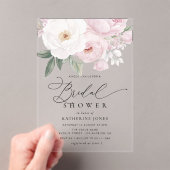 Waterverf roze en witte bloemen vrijgezellenfeest acryl uitnodigingen (Insitu (Draagbaar))