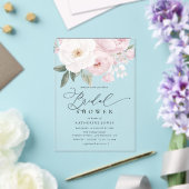 Waterverf roze en witte bloemen vrijgezellenfeest acryl uitnodigingen (Insitu (Huwelijk))