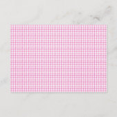 Waterverf roze en witte gingham bruiloft informatiekaartje (Achterkant)